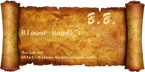 Blaser Bogát névjegykártya